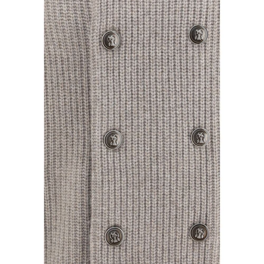 Brunello Cucinelli Cardigan Gris Cachemire