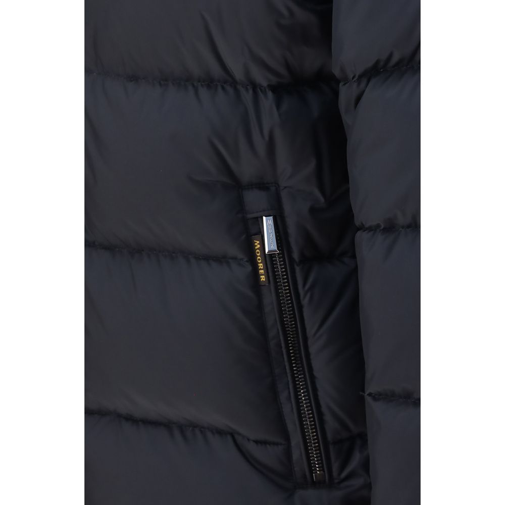 MooRER Veste longue en polyamide bleu