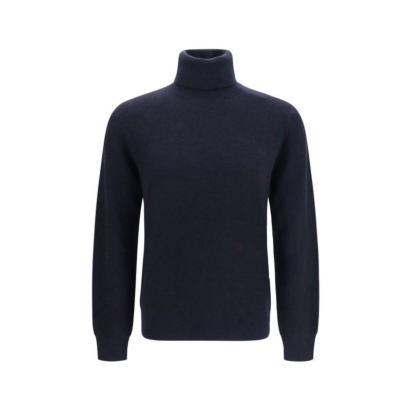 Brioni Col roulé en cachemire bleu