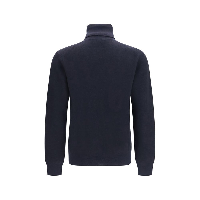 Brioni Col roulé en cachemire bleu