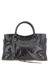Sac à main Balenciaga en cuir d'agneau argenté