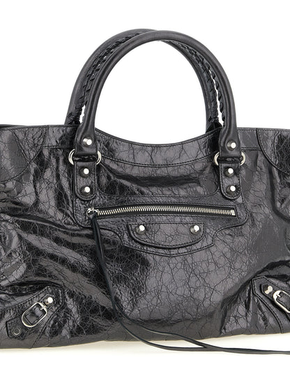 Balenciaga Silver Lamb Leather Handbag