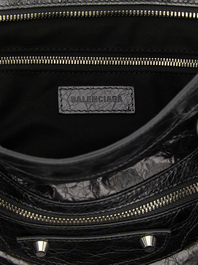 Sac à main Balenciaga en cuir d'agneau argenté