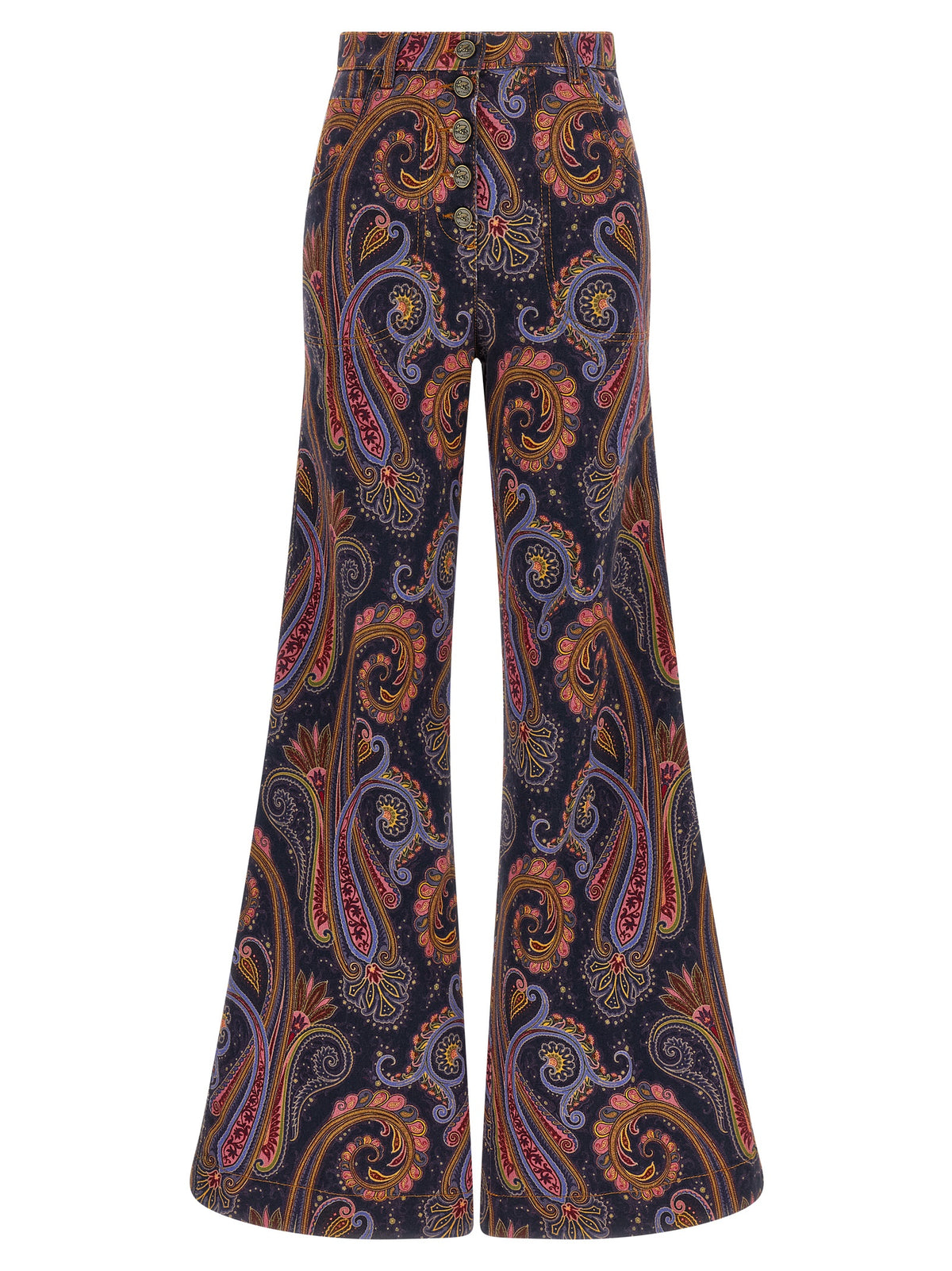 Jeans évasé en coton multicolore Etro