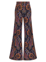Jeans évasé en coton multicolore Etro