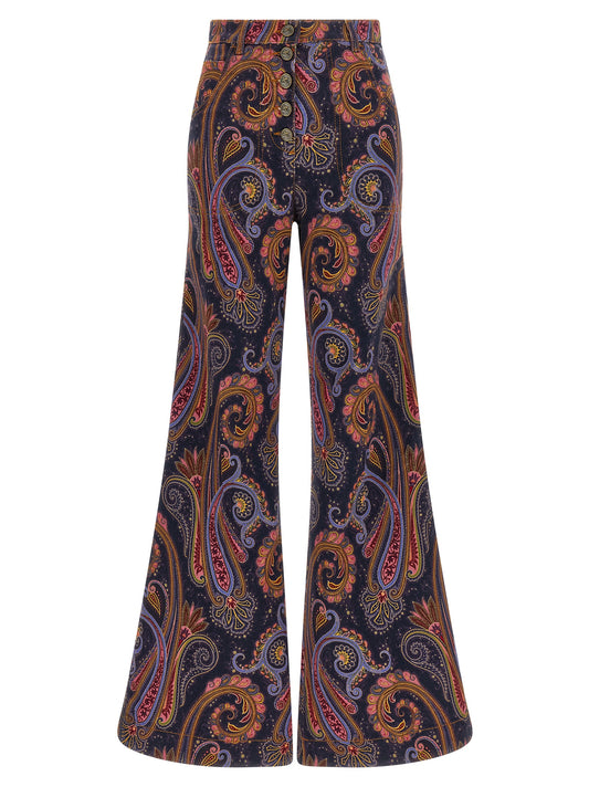 Jeans évasé en coton multicolore Etro