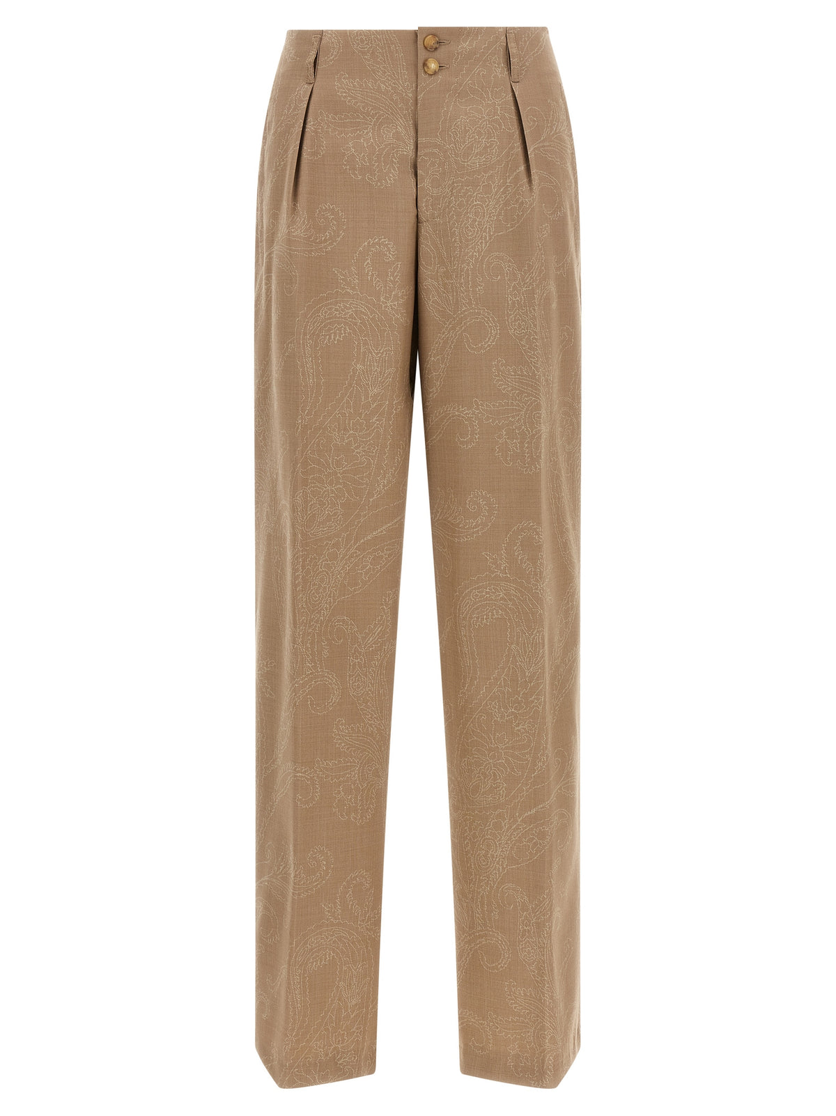 Pantalon en laine beige Etro