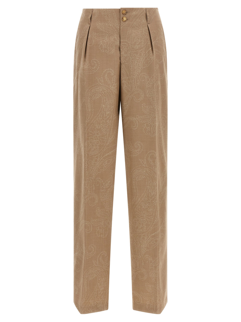 Pantalon en laine beige Etro