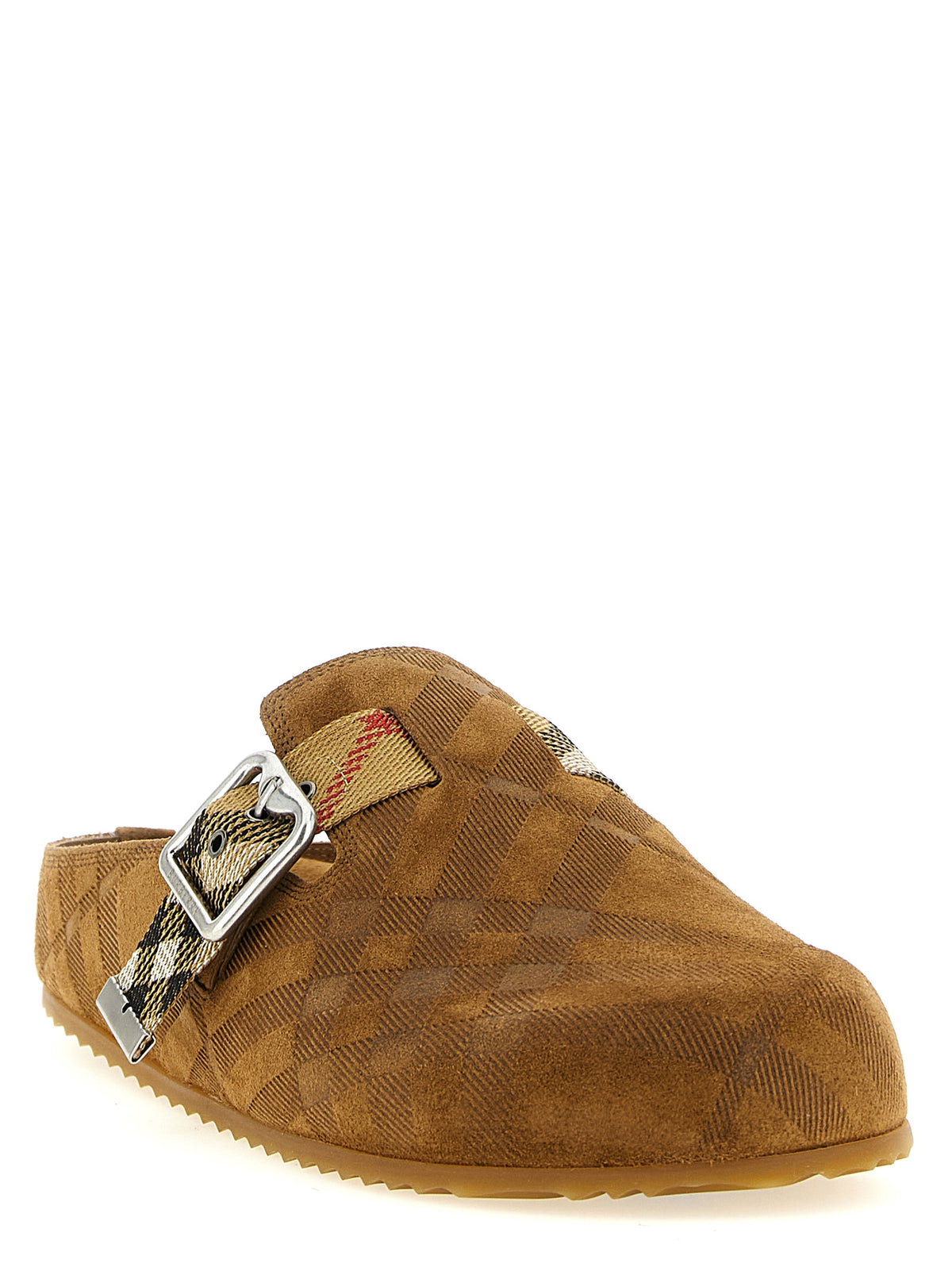 Sabots Burberry en cuir marron