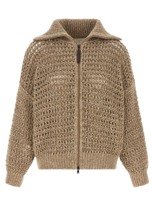 Gilet Brunello Cucinelli beige en élasthanne