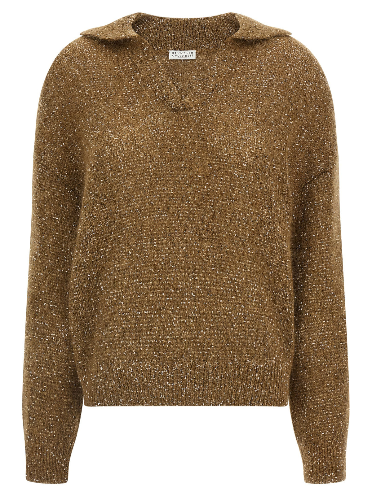 Polo en polyamide marron Brunello Cucinelli