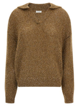 Polo en polyamide marron Brunello Cucinelli