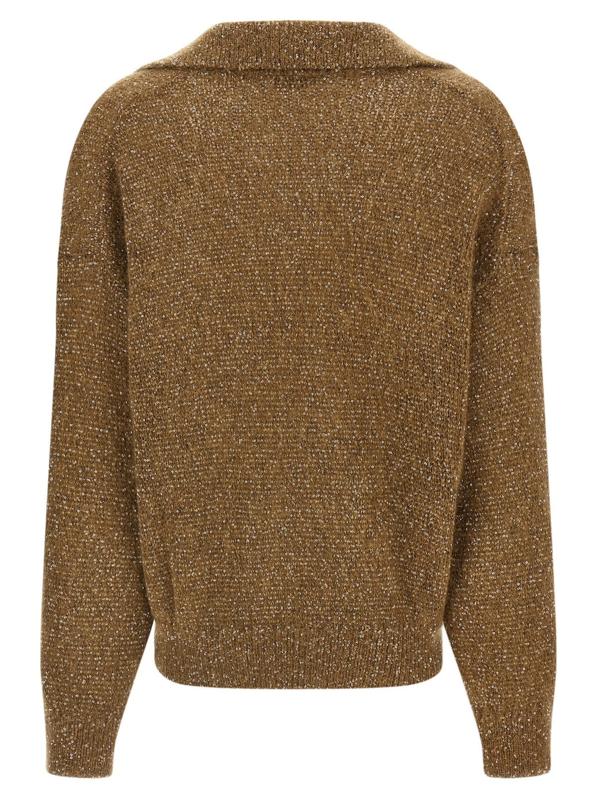 Polo en polyamide marron Brunello Cucinelli