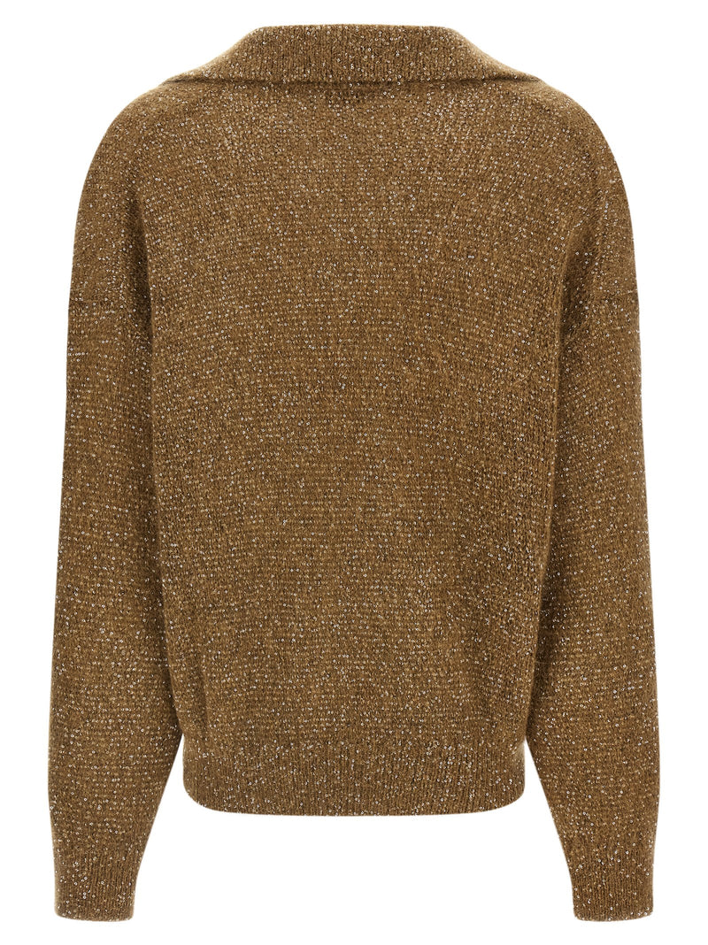 Polo en polyamide marron Brunello Cucinelli