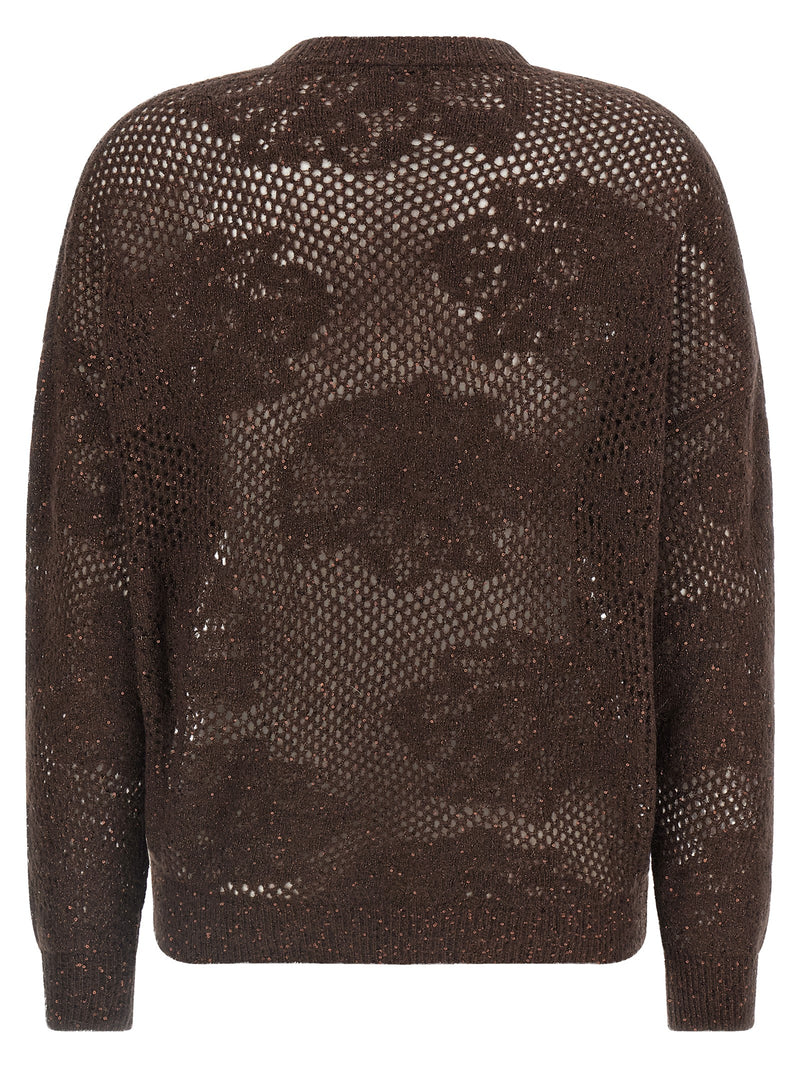 Cardigan Brunello Cucinelli en Nylon Marron
