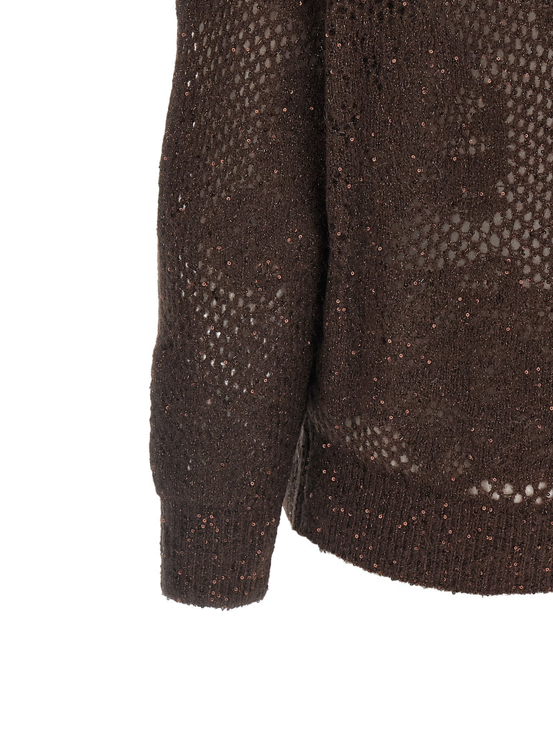 Cardigan Brunello Cucinelli en Nylon Marron