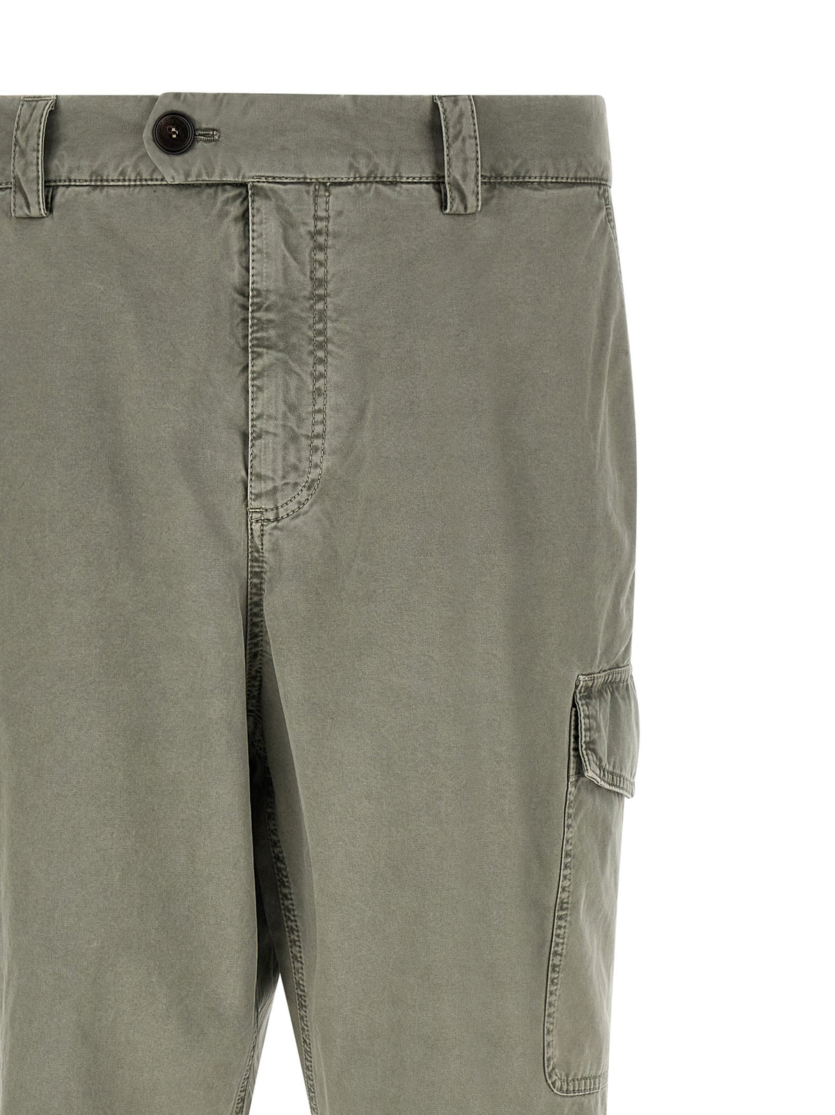 Pantalon cargo bicolore en coton Brunello Cucinelli