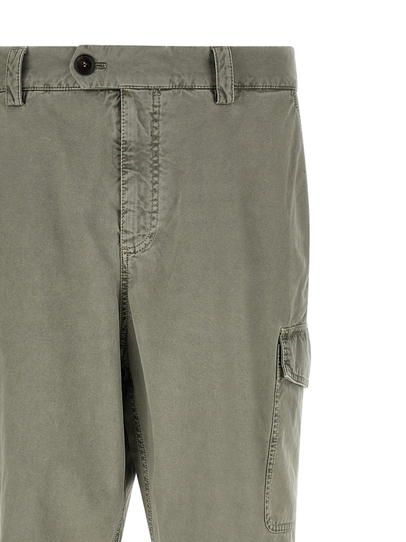 Pantalon cargo bicolore en coton Brunello Cucinelli