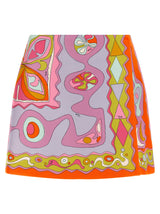 Jupe longue en soie multicolore Emilio Pucci