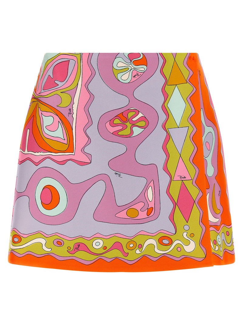 Jupe longue en soie multicolore Emilio Pucci