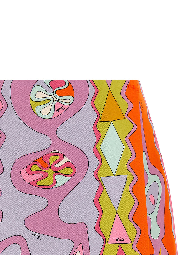 Jupe longue en soie multicolore Emilio Pucci