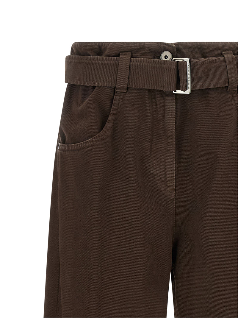Brunello Cucinelli Jean en coton marron Denim