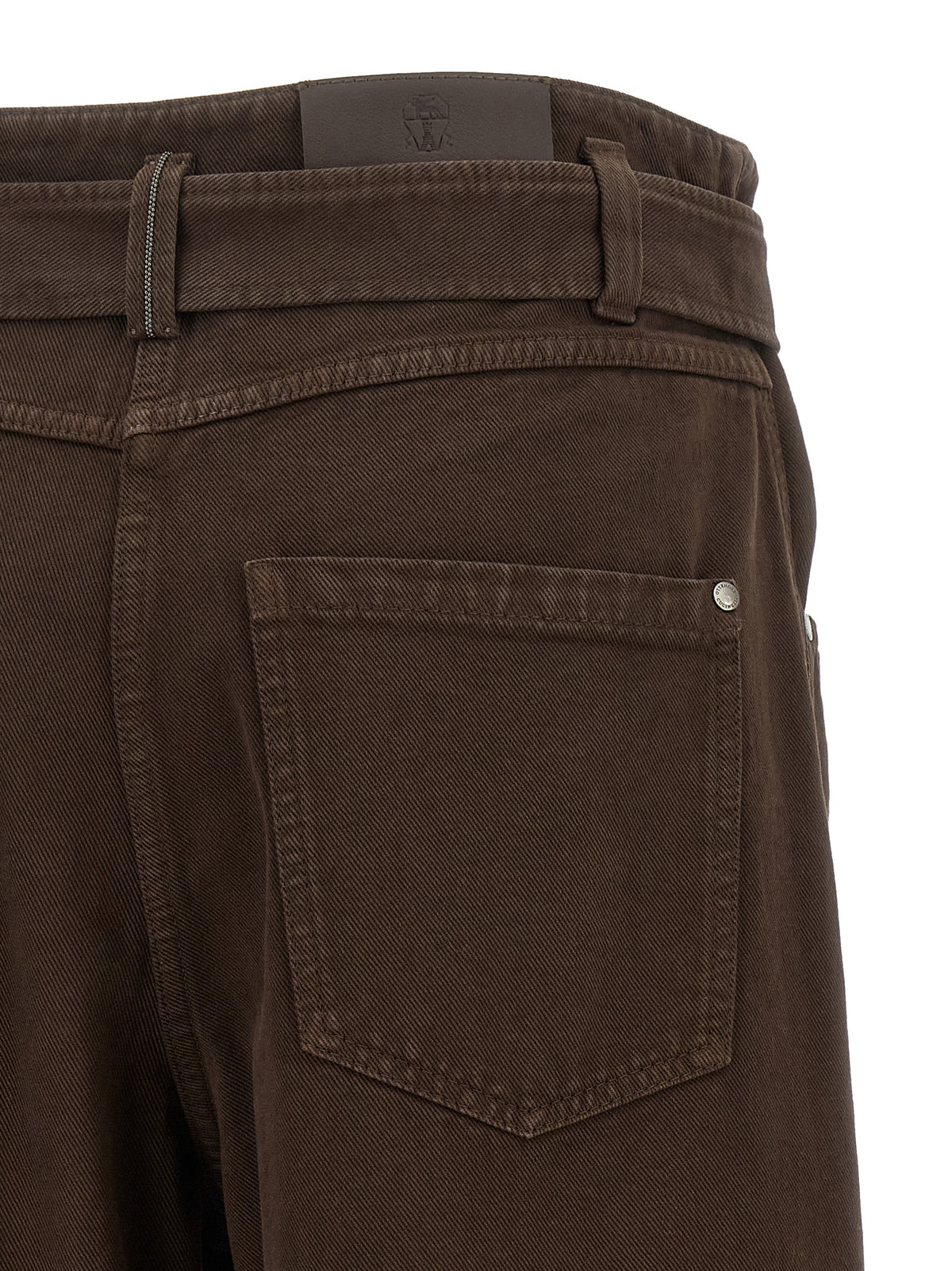Brunello Cucinelli Jean en coton marron Denim