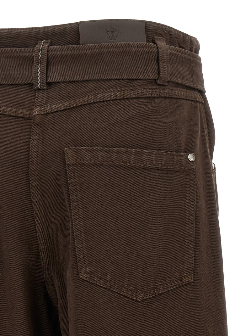 Brunello Cucinelli Jean en coton marron Denim