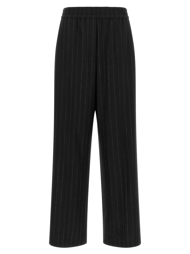 Brunello Cucinelli Pantalon décontracté en laine vierge bleu