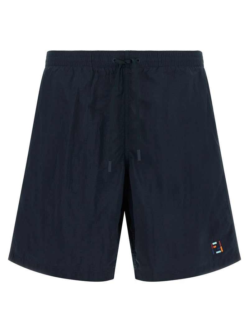 Short de bain Fendi en polyamide bleu