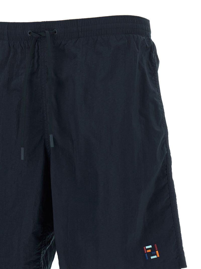 Short de bain Fendi en polyamide bleu