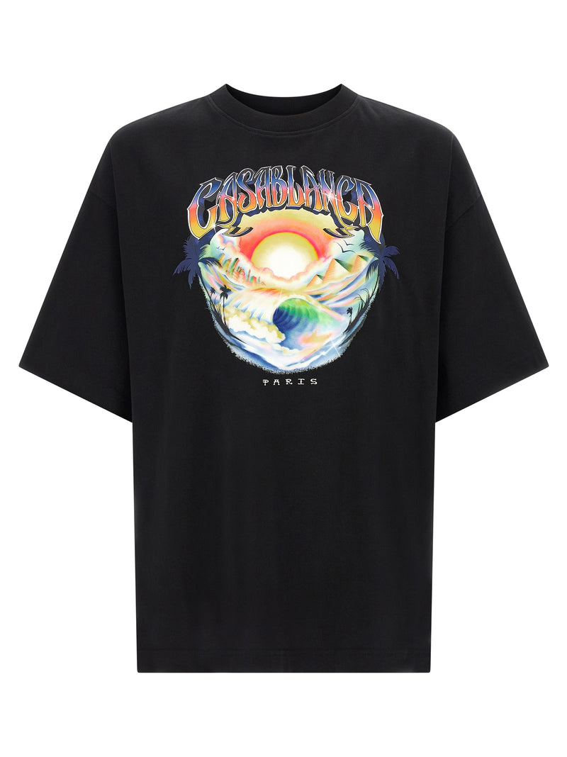T-shirt Casablanca en coton biologique noir
