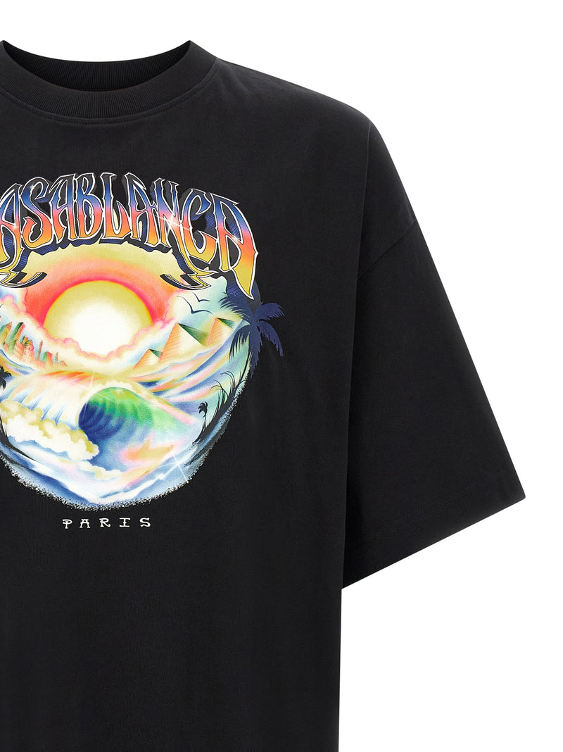 T-shirt Casablanca en coton biologique noir