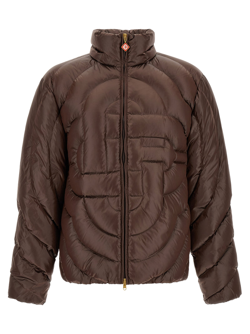Veste longue Casablanca marron en polyamide