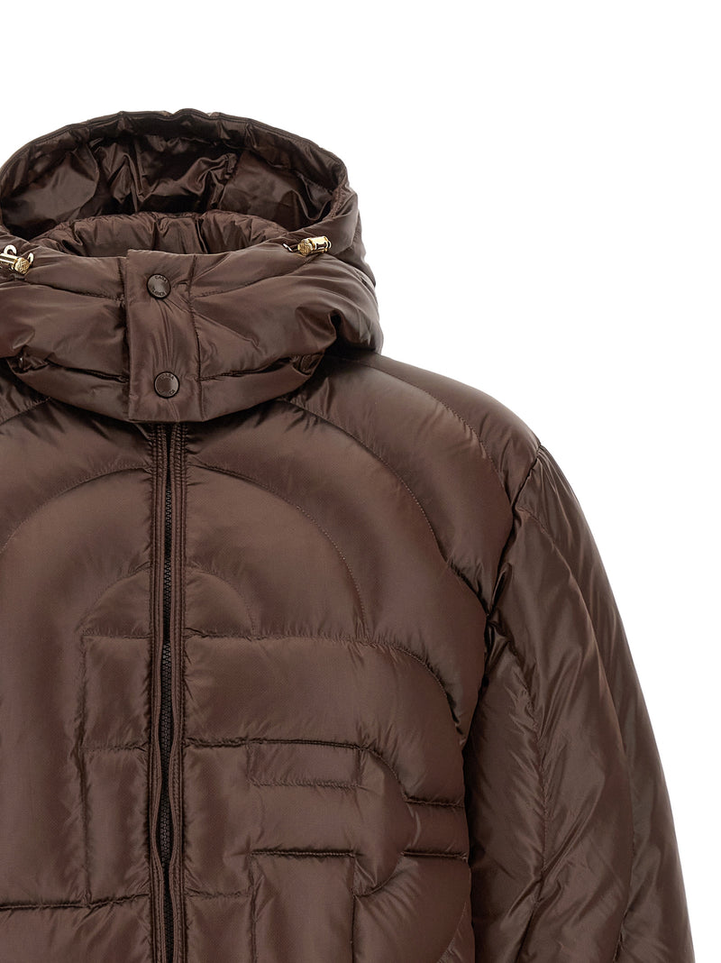 Veste longue Casablanca marron en polyamide