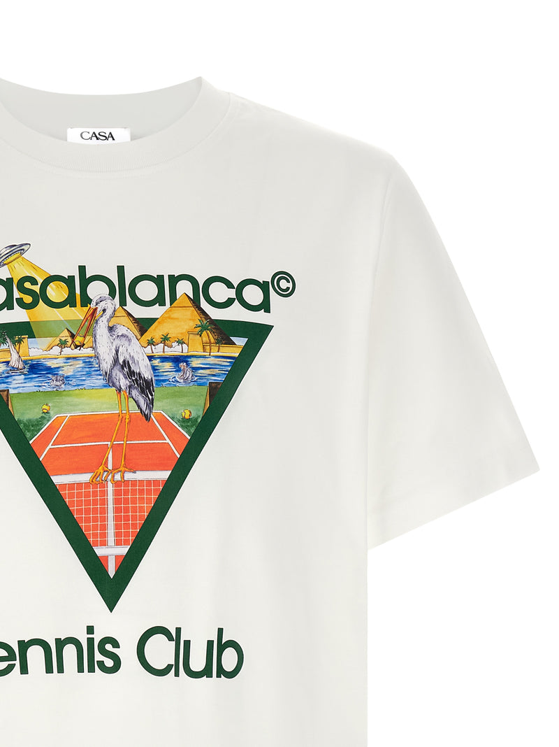 T-shirt Casablanca blanc en coton biologique