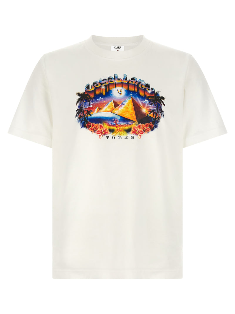 T-shirt Casablanca blanc en coton biologique