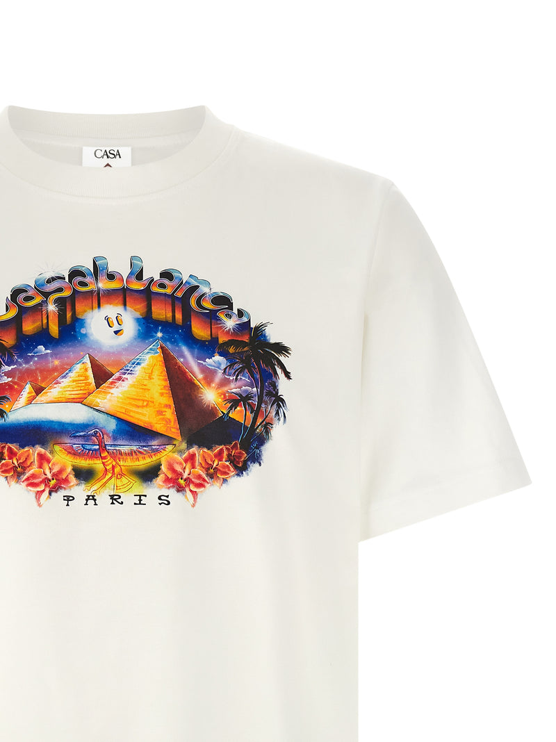 T-shirt Casablanca blanc en coton biologique