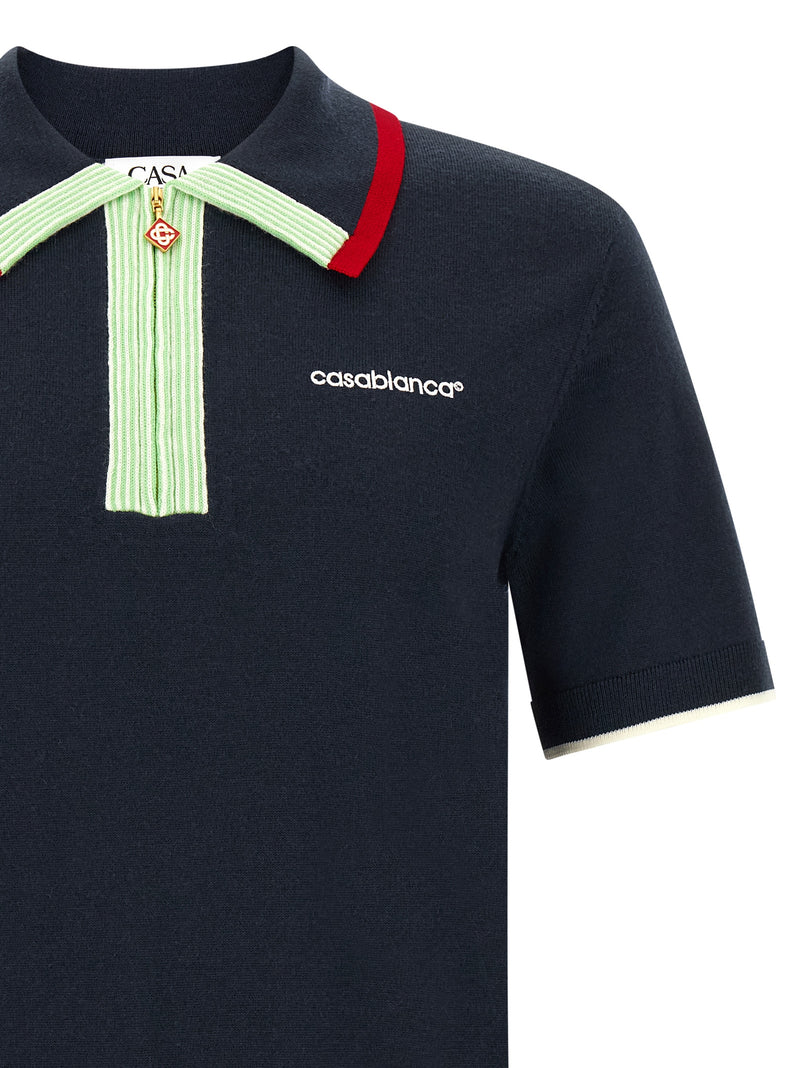 Polo Casablanca en laine bleue