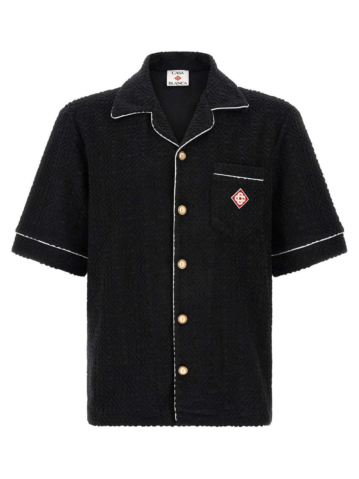 Chemise Casablanca noire en coton à motifs