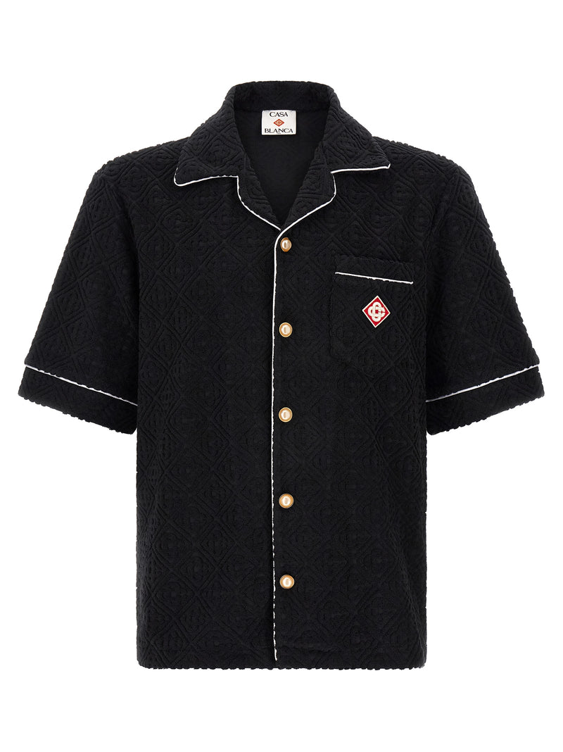 Chemise Casablanca noire en coton à motifs