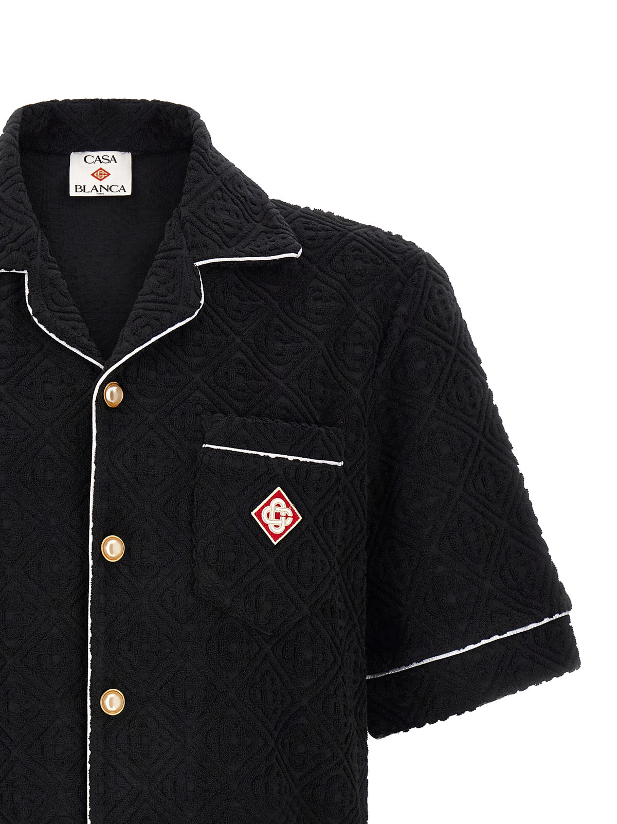 Chemise Casablanca noire en coton à motifs