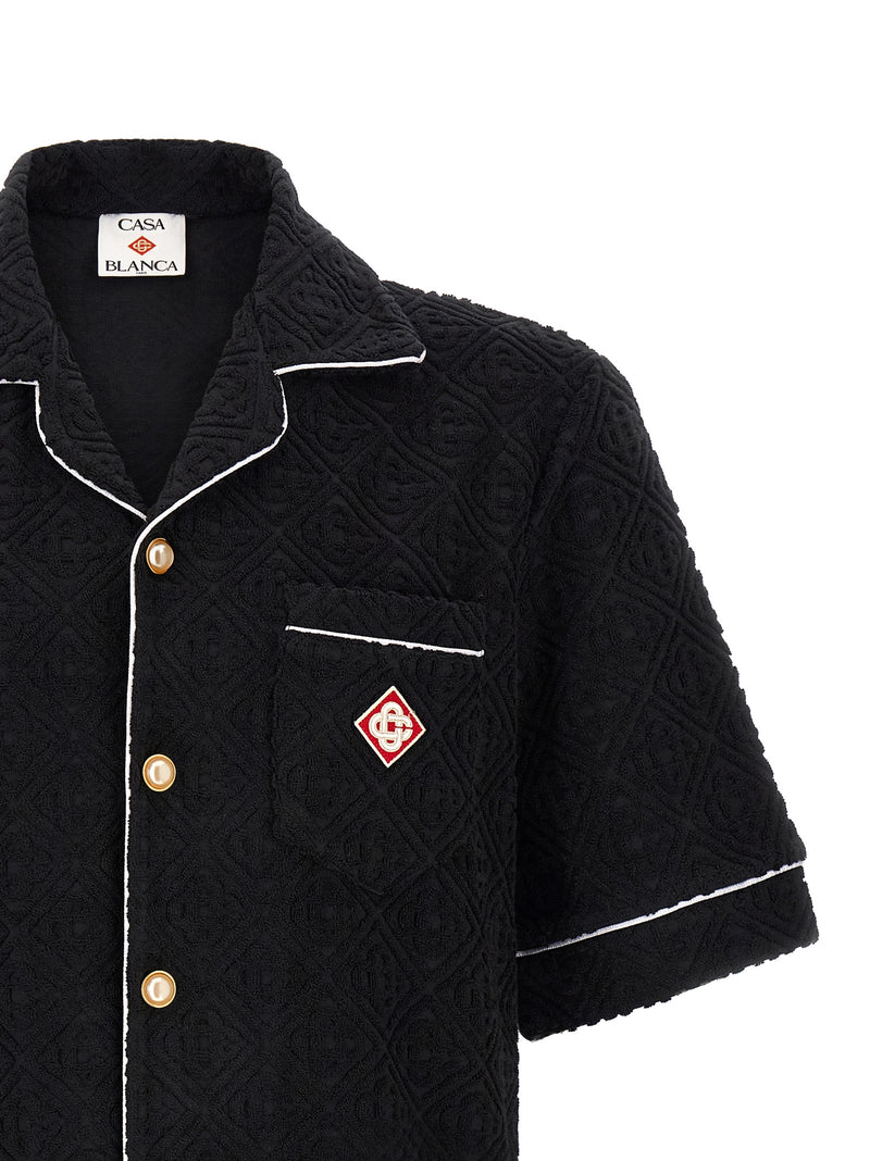 Chemise Casablanca noire en coton à motifs