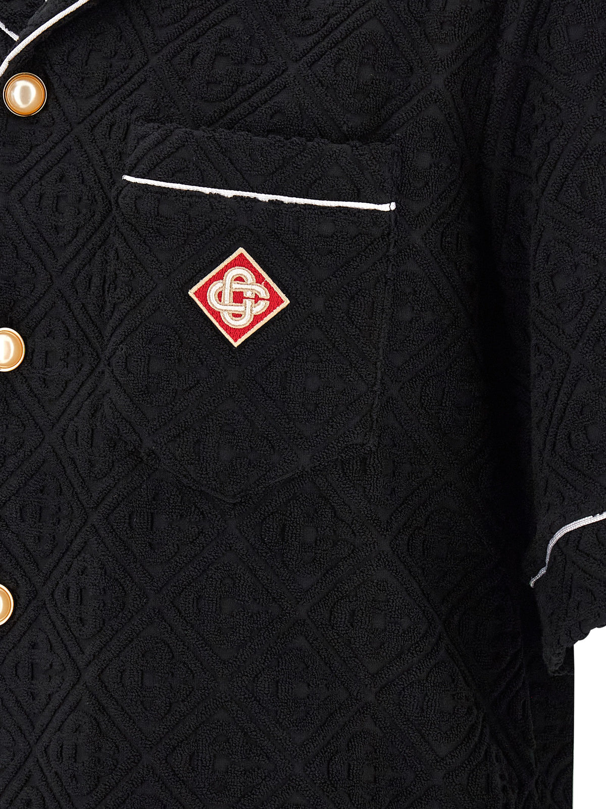 Chemise Casablanca noire en coton à motifs