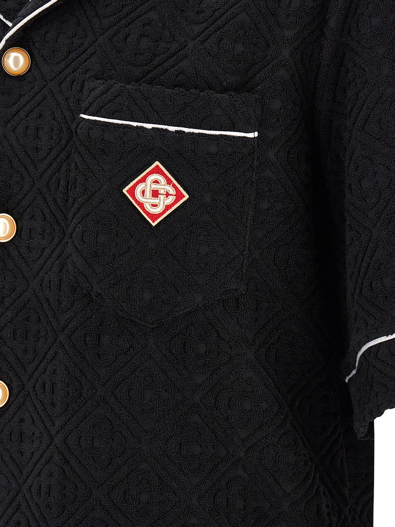 Chemise Casablanca noire en coton à motifs