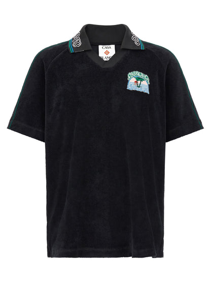 Casablanca Black Cotton Polo Shirt