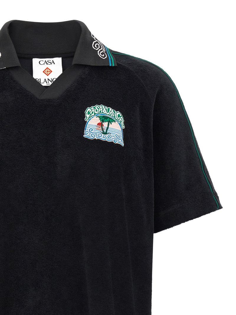 Polo Casablanca en coton noir