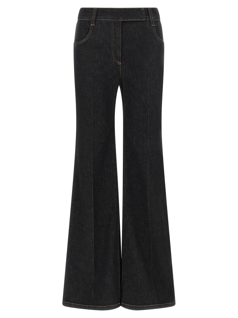 Brunello Cucinelli Jean Évasé en Coton Bleu