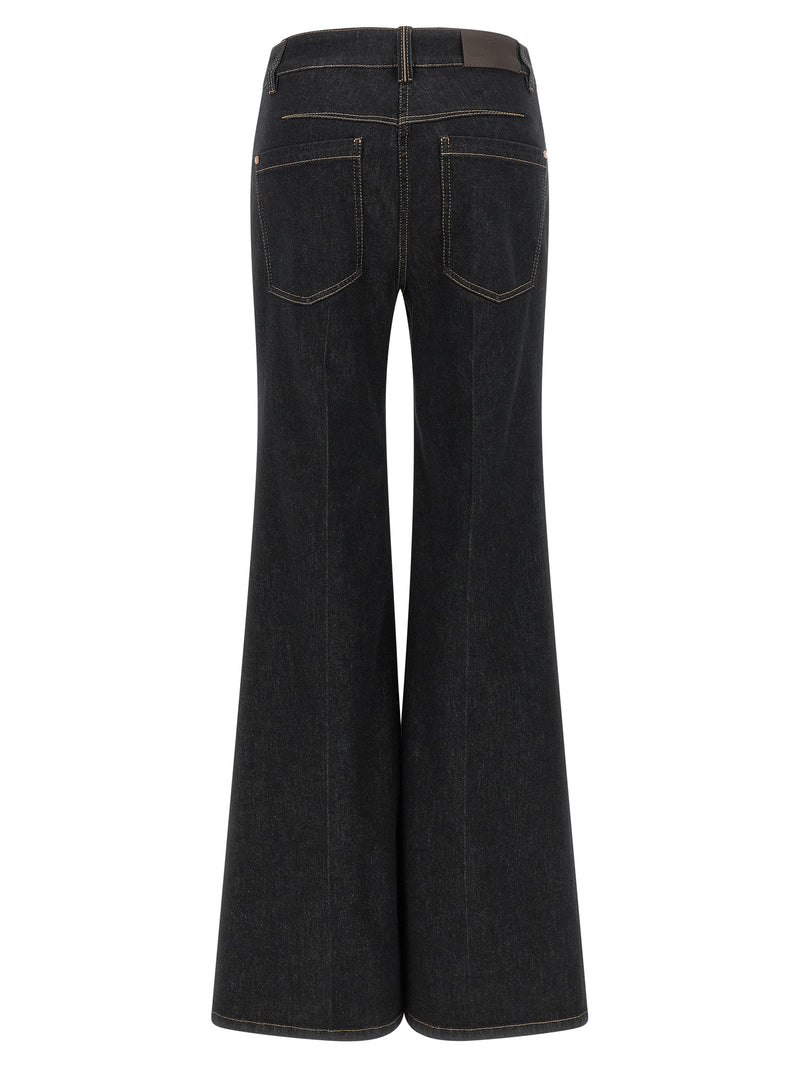 Brunello Cucinelli Jean Évasé en Coton Bleu