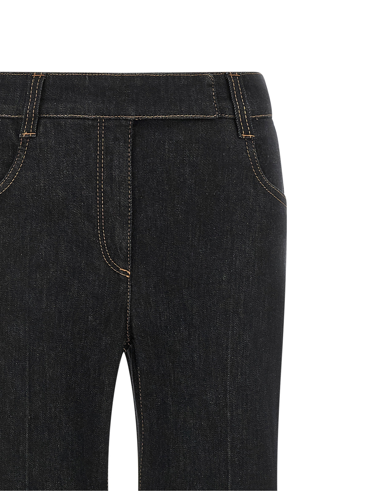 Brunello Cucinelli Jean Évasé en Coton Bleu